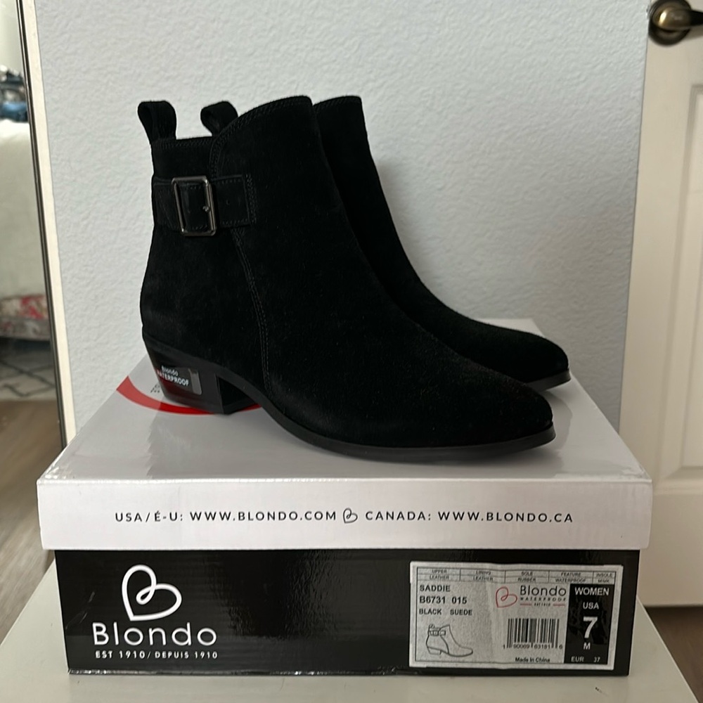 Blondo Sadie Black Suede Waterproof Bootie